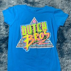 Dutch bros blue disco style tee